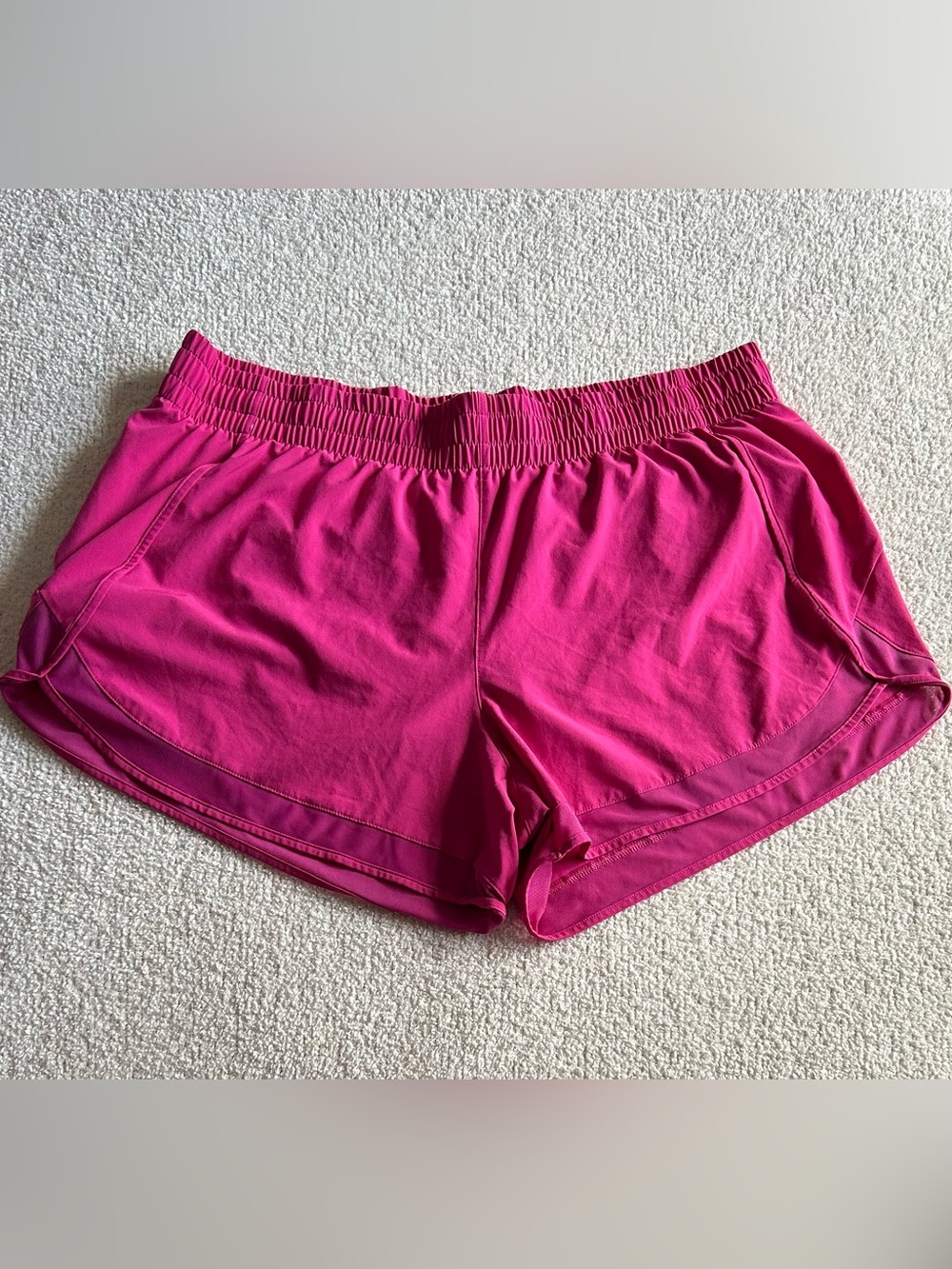 Athleta Bright Hot Pink mesh racer Running Shorts